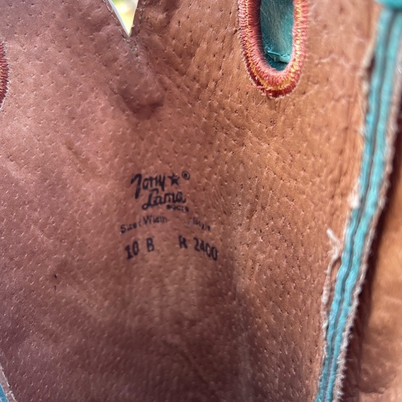 Tony Lama Turquoise Cowboy Boots - Picture 4 of 10